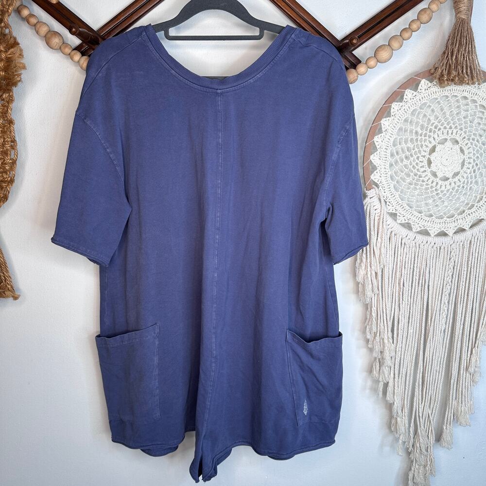 Free People Movement Blue Indigo Hot Shot Tee Romper